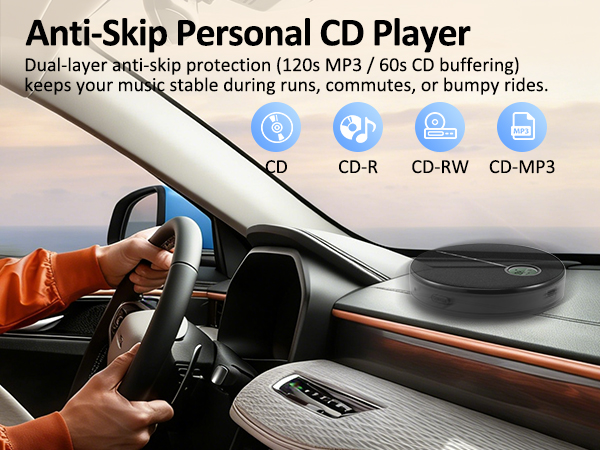 Personal portable cd player discman anti-skip protection mp3 player