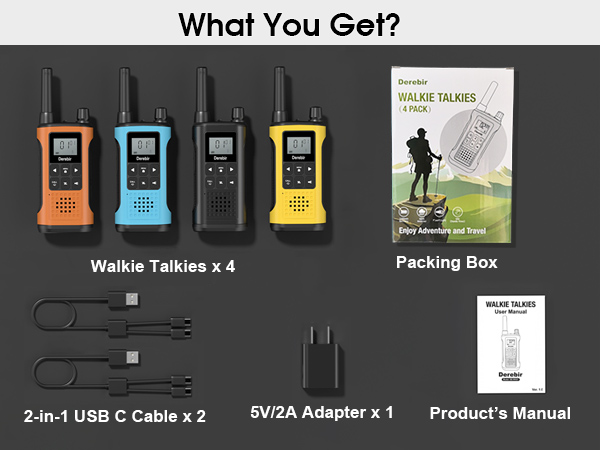 Rechargeable Walkie Talkies for Adults Long Range