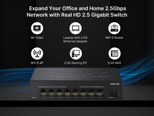 8 port 2.5gbe network ethernet switch unmanaged_
