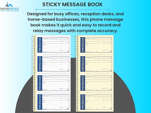 message book, 2 part carbonless message book, sticky message book