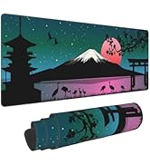 Japan Mount Fuji Scenery Japanese Pagoda Cherry Blossoms Branch Cranes Birds Mouse Pad Long Exten...