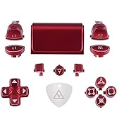 eXtremeRate Scarlet Red Classical Symbols Custom Replacement Full Set Buttons for ps4 Slim Pro CU...
