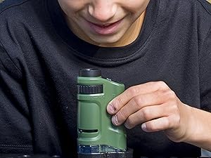 carson microbrite pocket microscope, portable microscope for kids, educational stem toy