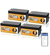 ECO-WORTHY 48V 280Ah (4 Packs) LiFePO4 Lithium Battery with Bluetooth, Low-Temp Protection, 6000+...