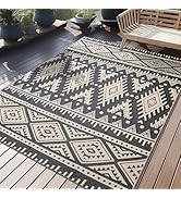 OLANLY Outdoor Rug Waterproof 5x8 ft, Reversible Outdoor Plastic Straw Rug, Boho Patio Rug, Indoo...