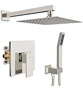 SR SUN RISE Shower Faucet Set - Bathroom 10 Inch Rainfall Shower Head &amp; Handle Set Wall Mounted R...