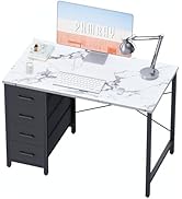 Pamray 32 Inch Computer Desk with 4 Drawers Small Office Desk for Home Bedroom Study Writing Simp...