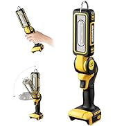 GUNOZE Cordless LED Work Light for De-Walt 20V Battery, Two Levels Adjustable Up to 1000 Lumens w...