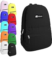 Bulktech 10 Pack Classic Backpacks in Assorted 10 Colors - Wholesale Bulk Bookbags for Kids, Idea...