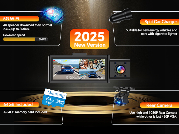 front and interior camera for cars