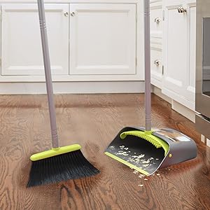 Green Broom and Dustpan Set