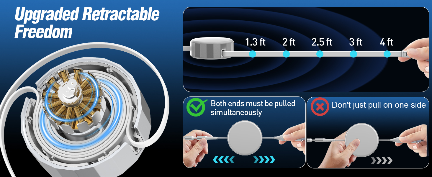 retractable multi charging cable