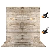 EMART 7x5ft Brown Wood Backdrop for Photography,Retro Rustic Wooden Wall Background with 2 Heavy ...