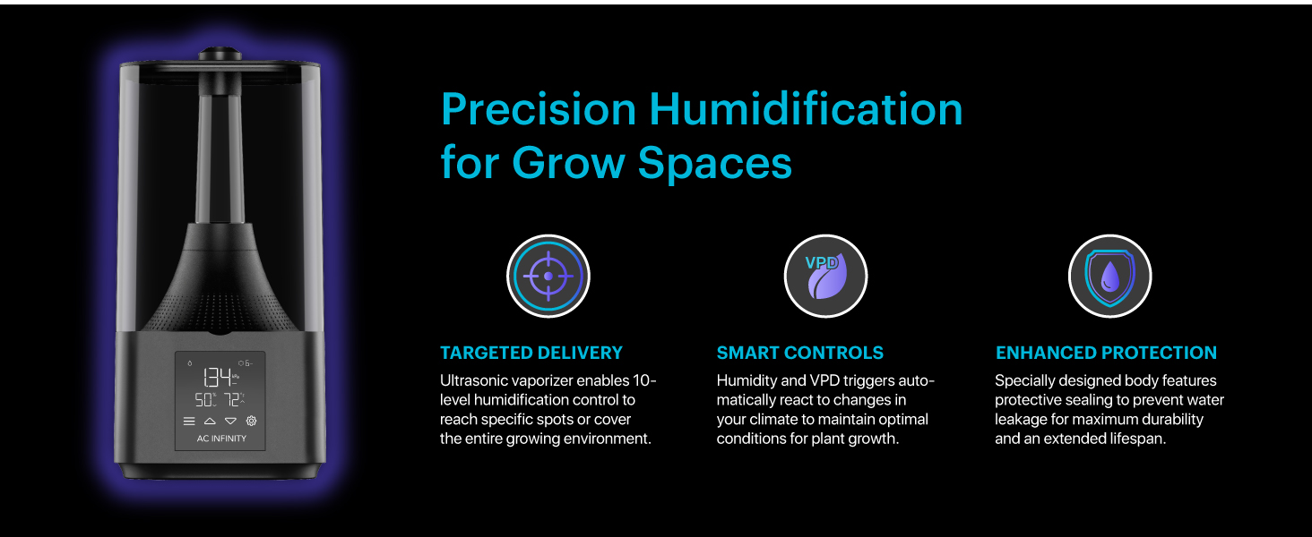 Plant Humidifier Humidity Balance Programming Indoor Room Humidifier Grow Tents Rooms Greenhouses