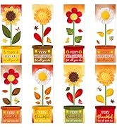 K1tpde Thanksgiving Gift Card with Flower Crochet Bookmarks - 8PCS DIY Fall Thankful Flowerpot Gr...