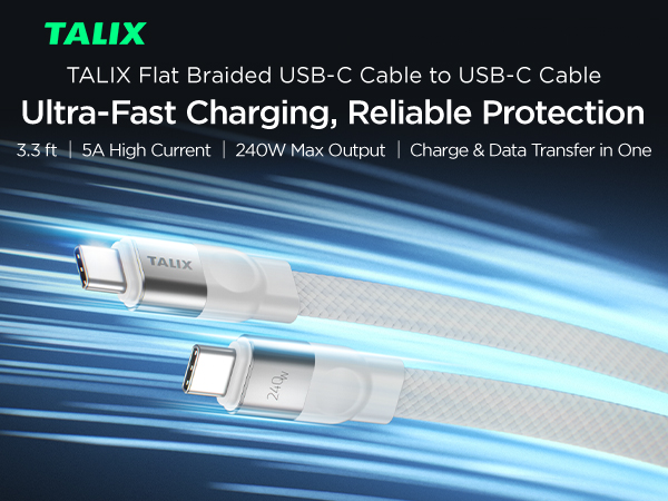 USB C to USB C Cable, 240W PD3.2 EPR Fast Charging Cord