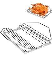 EasiBBQ Adjustable Turkey Roast Rack for Grill or Smoker, Poultry Wire Roasting Baking Broiling R...