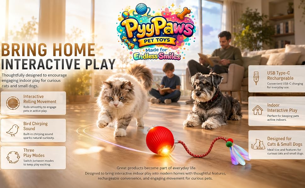 Interactive Cat Toy Ball, Smart Moving Pet Toy for Cats &amp;amp;amp;amp; Dogs | cat toys for indoor cats