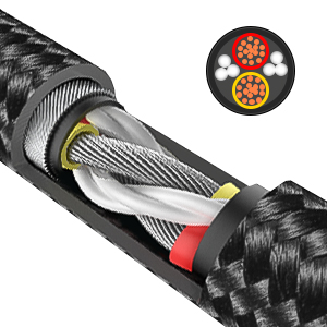 Dual 90 Degree AUX Cable