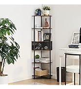 VECELO Corner Cabinet, 58 Inch Tall Storage Shelf, 6-Tier Display Shelves Rack for Living Room, K...