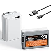 K&amp;F CONCEPT 2 Pack NP-FW50 Battery Type-C Fast Charging A6400 Battery Compatible with Sony A6000 ...