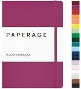 PAPERAGE Blank Journal Notebook, (Raspberry), 160 Pages, Medium 5.6 inches x 8 inches - 100 GSM T...
