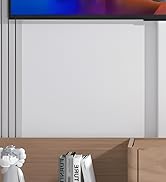 Minimalist desk setup with white and blue gradient background, wooden surface visible at bottom with some white decorative items.