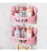 LEVERLOC Corner Shower Caddy Suction Cup, shower shelves suction cup, 2 Pack Basket Powerful Bath...