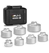 EWK Forged 7-Pcs 24, 27, 29, 30, 32, 36, 38mm Low Profile Oil Filter Wrench Socket, 3/8