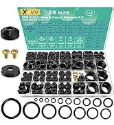 XBVV 28 Size 560 Pcs Faucet Rubber Washers Kit and SAE O Ring Assortment Set for Assorted Plumbin...