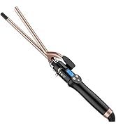 Small Curling Iron 3/8 Inch, Thin Curling Wand for Short Hair, 9mm Long Barrel Ceramic Hair Curli...