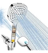 Fitespot Filtered Shower Head with Handheld, High Pressure 7 Spray Showerhead with Filters, Detac...