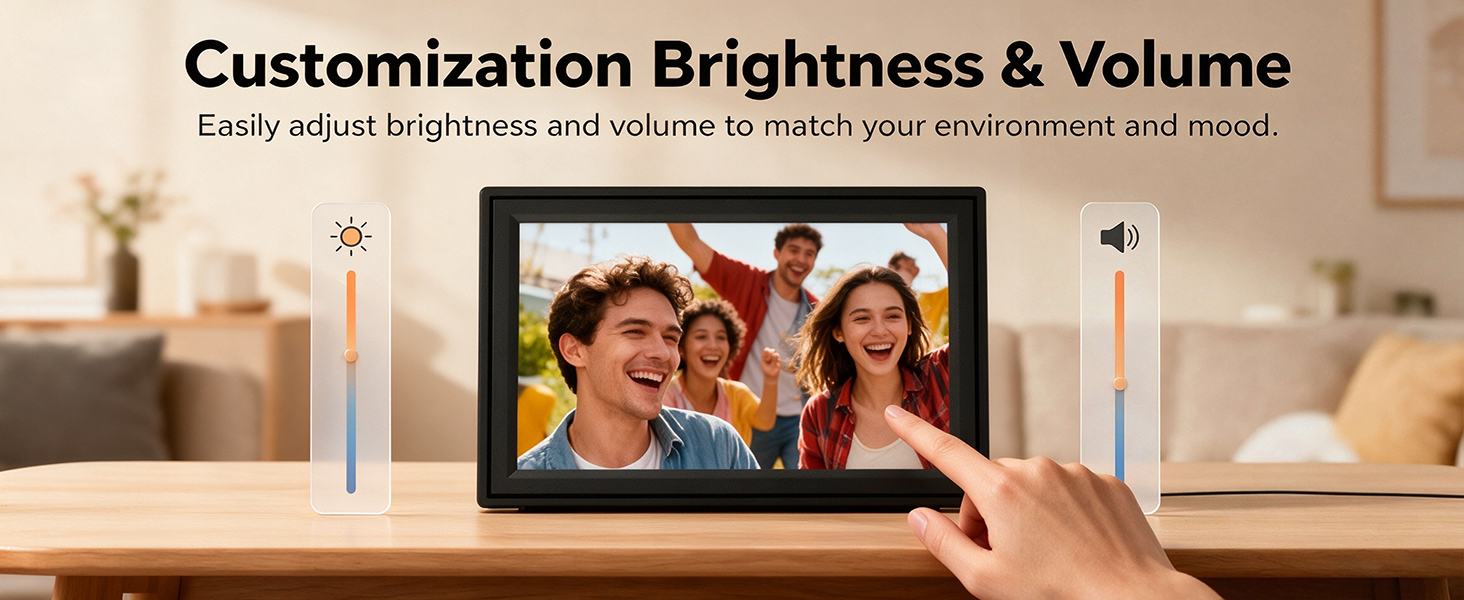 Adjust the volume and brightness by yourself