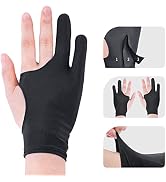 Artist Drawing Glove 3-Layer Palm Rejection [2 Pack Black] Right Left Hand Digital Art Graphic Ta...