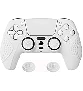 eXtremeRate PlayVital Guardian Edition White Ergonomic Soft Anti-Slip Controller Silicone Case Co...
