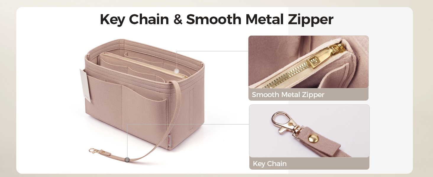 ZTUJO Purse Organizer Insert With Zipper