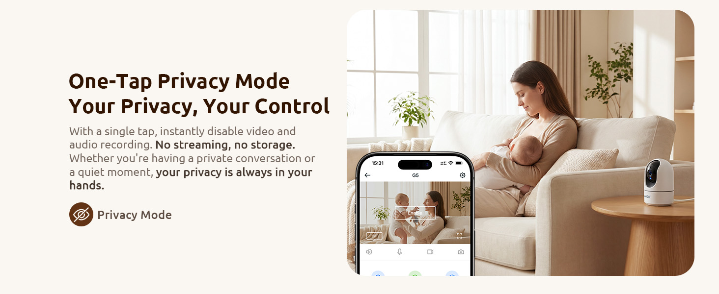 With one-tap privacy mode, instantly disable video and audio recording