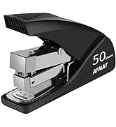 AFMAT Stapler, Effortless Stapler for Desk, 50 Sheet Capacity, Low Force, One Finger Touch Stapli...
