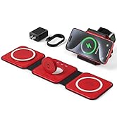 UCOMX 3 in 1 Charging Station for Mult-ple Devices,Foldable 3 in 1 Wireless Charger for Travel,Na...