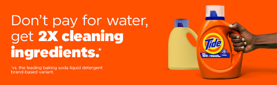 don&amp;#39;t pay 4 water get 2 times cleaning ingredients versus the leading baking soda liquid detergent