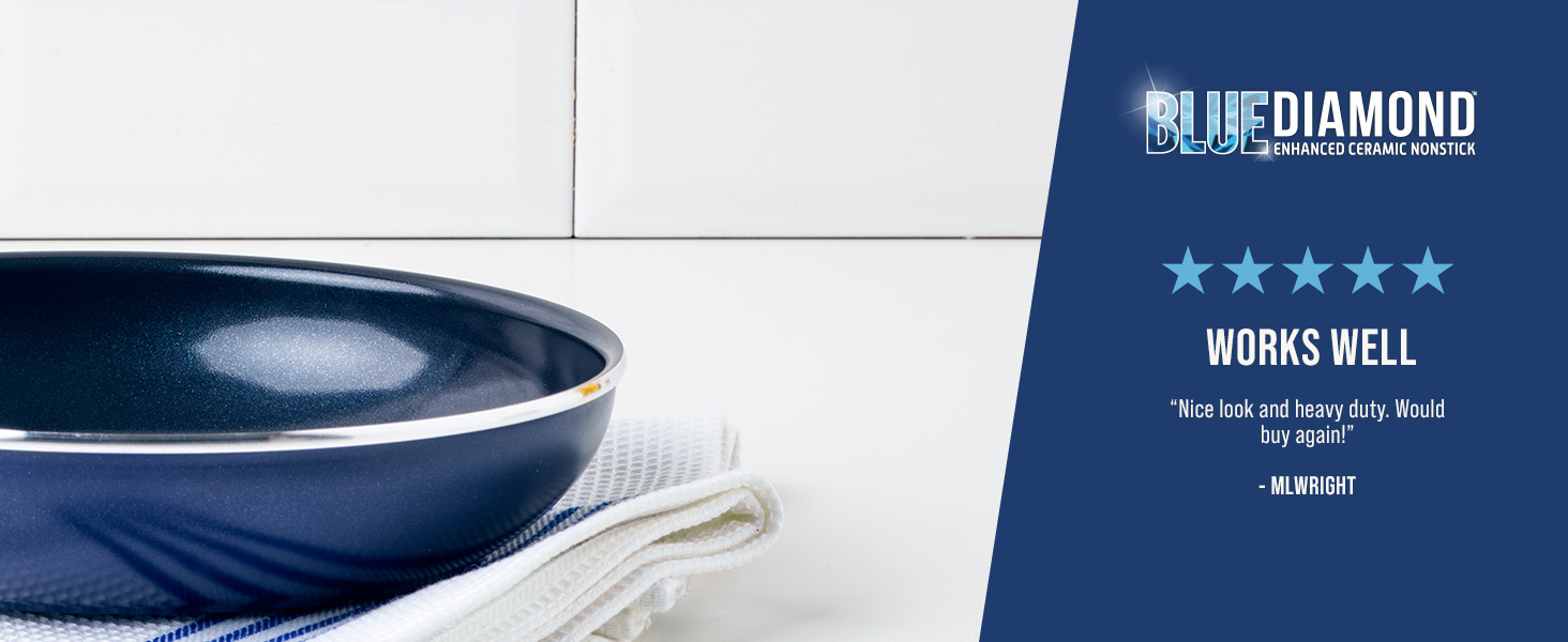 BlueDiamond, Ceramic Nonstick, PFAS-Free, Non-Toxic, Cookware, Saucepan, Classic