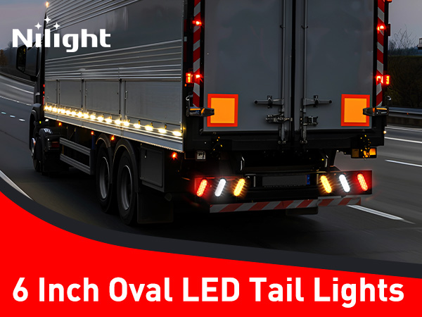 6inch oval trailer lights red 10led brake stop turn signals lighting for truck trailer rv camper 