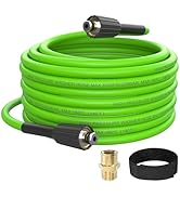 APOWER PVC Pressure Washer Hose 50 FT x 1/4", Kink Resistant Power Washer Hose, High Pressure Wat...