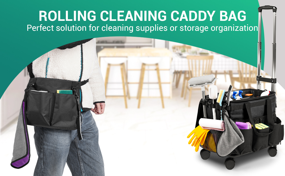 Rolling Cleaning Caddy Bag