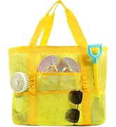 ASBEFORE Mesh Beach Bag Shower Caddy for Dorm Room Essentials, Portable 9-Pockets Large Hanging S...