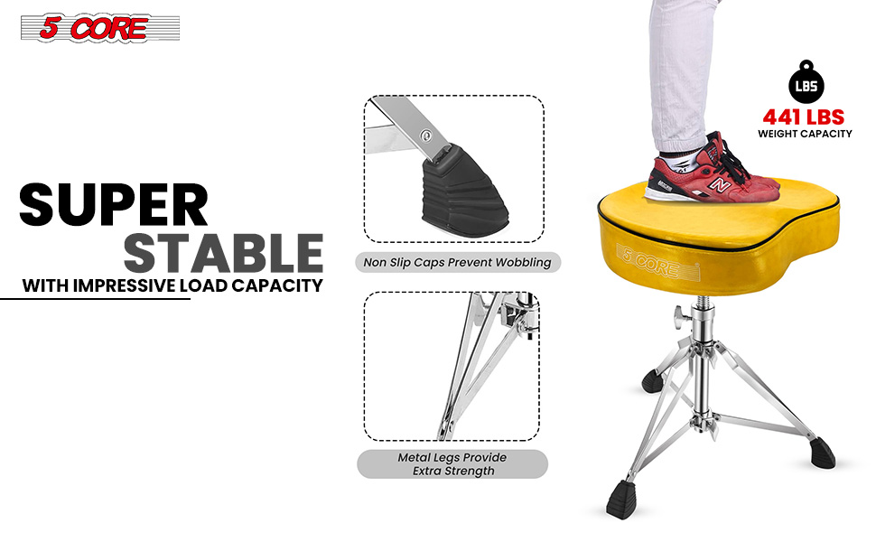 Yellow Drum Chair,Height Adjustable Heavy Duty Upgraded Drum Stool