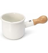0.6qt Mini Enamel Milk Pot [ Designed in Japan ] 18.6 fl oz Butter Melter Milk Boiler Mini Saucep...