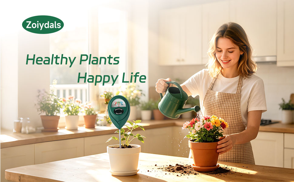 Zoiydals Soil Moisture Meter let the plants healthy and happy life.