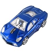 CHUYI Cool Sports Car Shaped Wireless Mouse 1600DPI Cordless Optical Mice with USB Receiver for O...