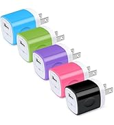 Wall Charger Block, Hootek USB Plug 5Pack 1A/5V Single Port Wall Charger Box Charging Cube Brick ...